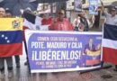 Bajo lluvia y firmeza: en República Dominicana exigen el retorno de la Pareja Presidencial de Venezuela